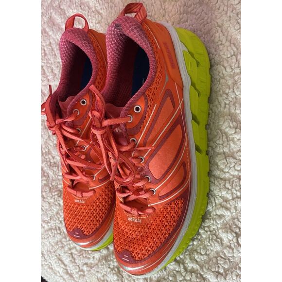 Hoka One One Conquest Womens Running Shoes Sneaker Orange Green 9 - Picture 4 of 10